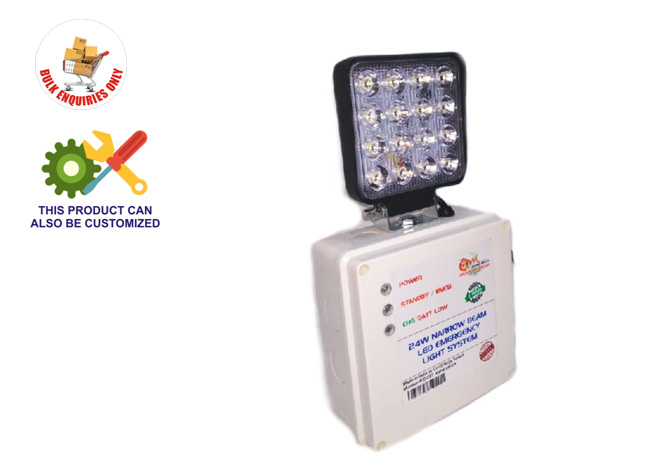 1 X 24 Watt Industrial Emergency Lighting System, 2hrs &  4 Hrs Backup Version