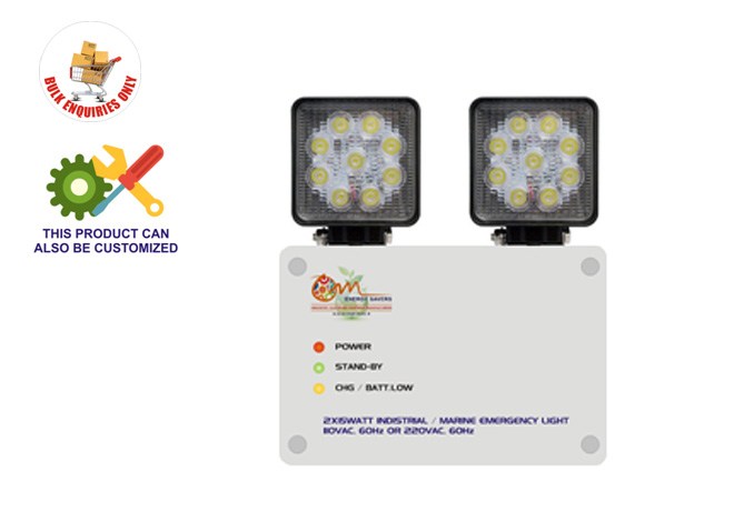 2 X 15watt Industrial Emergency Lighting System, 2hrs, 4 Hrs  & 8 Hrs Backup Version