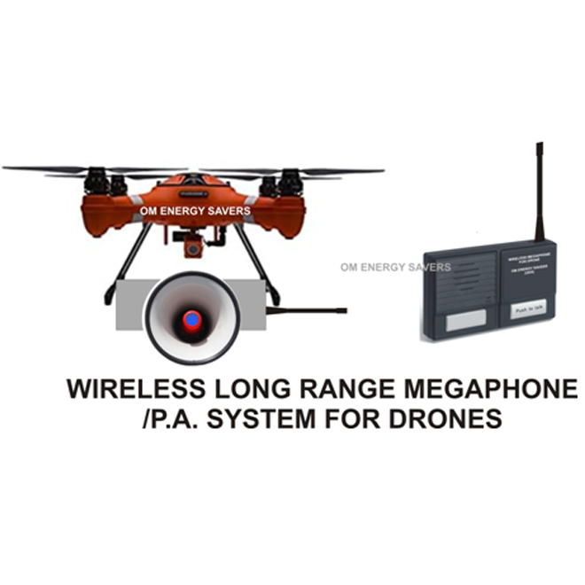 Long Range Wireless P.A. System / Megaphone for Drones and UAV