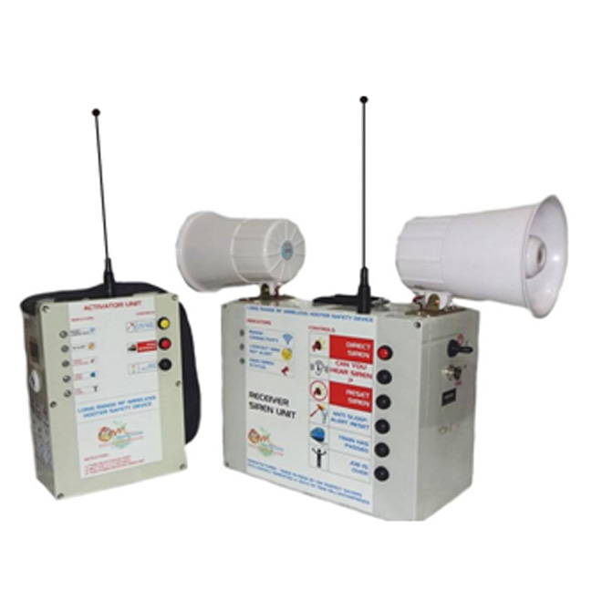 Long Range RF Wireless Hooter Safety Device (3 km range) with, and red / green Signaling system. Model : oeslrwhs4443km 